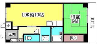 宝和マンション(1LDK/1階)の間取り写真