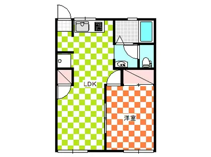 ガーデンスギタ(2DK/1階)の間取り写真