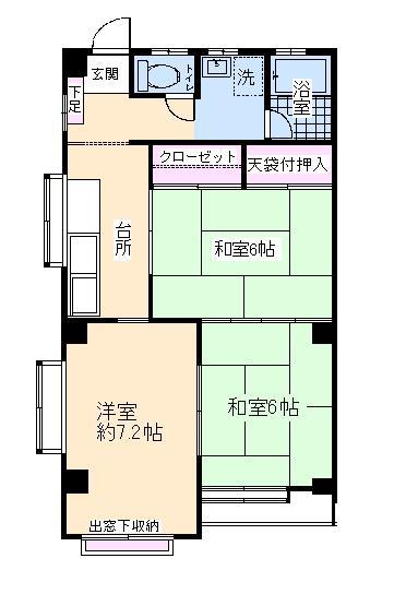 シンケンハウス(3DK/3階)の間取り写真