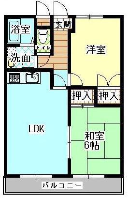 山本マンション(2LDK/1階)の間取り写真