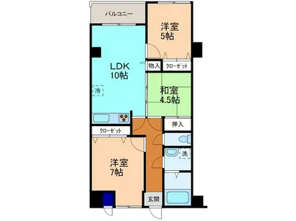 信開ガーデンヒルズ有松(3LDK/3階)の間取り写真