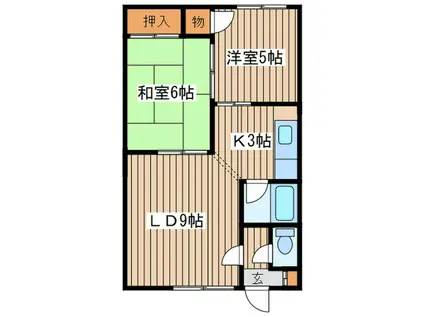 ドムール26(2LDK/3階)の間取り写真