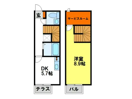 SOLEIL DE 原田(1DK/1階)の間取り写真