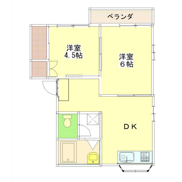フォーブル隅田(2DK/2階)の間取り写真