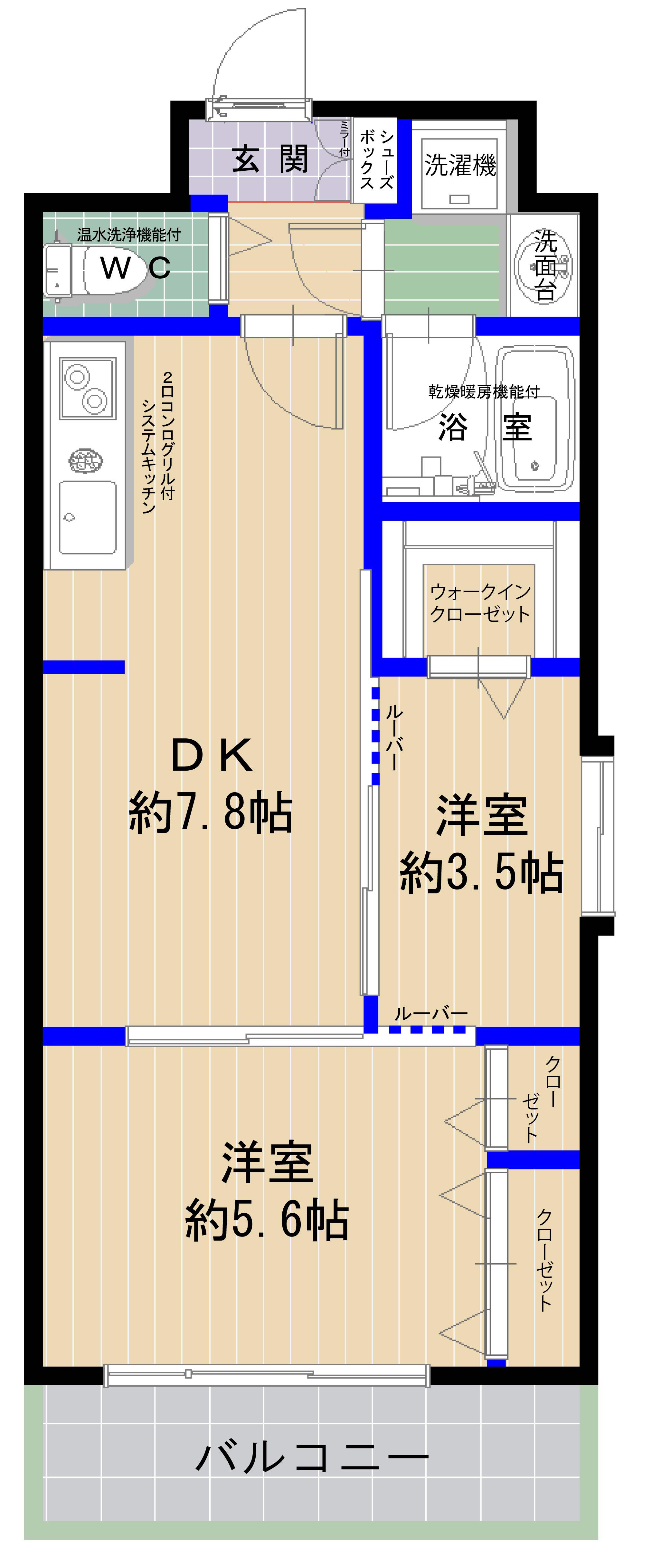 エムビルデベロップコアVI(2DK/8階)の間取り写真