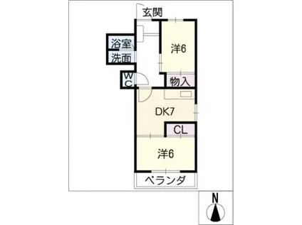 エクセルコーポ・ムラセ(2DK/3階)の間取り写真