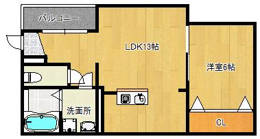 LANA HARE野崎 (1LDK/3階)の間取り写真