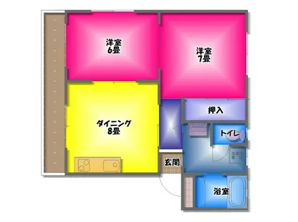 遠藤ハイツC(2DK/3階)の間取り写真