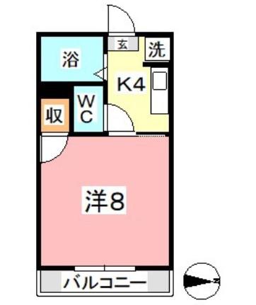 ステーションパレス I(1K/1階)の間取り写真
