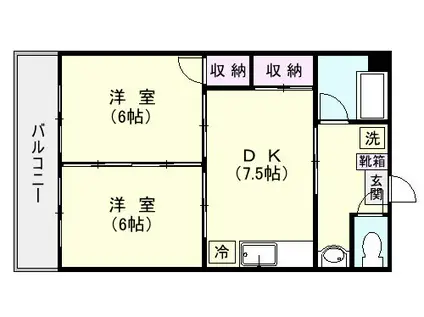SKコーポ原良(2DK/2階)の間取り写真