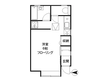 プリーメル(ワンルーム/1階)の間取り写真