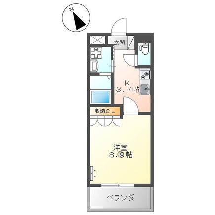 メゾン ラメール(1K/2階)の間取り写真