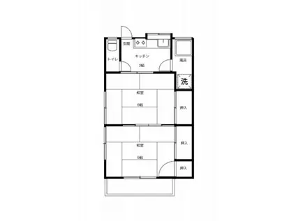 西本アパート(2K/2階)の間取り写真