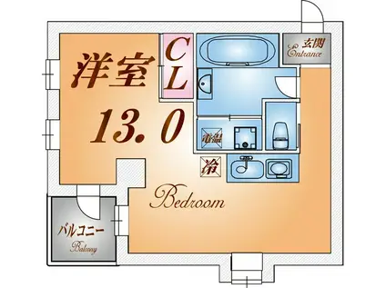 エル離宮(ワンルーム/2階)の間取り写真