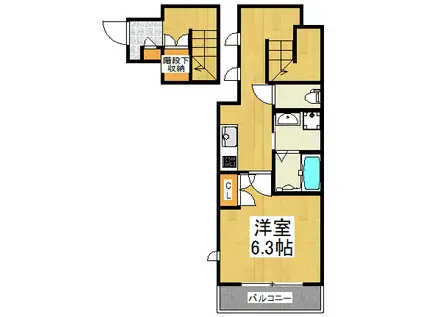 メゾン ド スクエア(1K/2階)の間取り写真