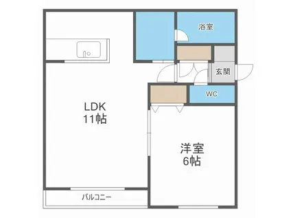 タイセイコーポ28(1LDK/2階)の間取り写真