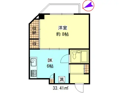 大倉ビルディング(1K/3階)の間取り写真