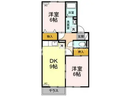 セジュールステア A棟(2DK/1階)の間取り写真