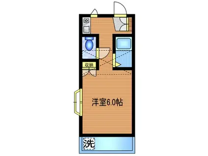 ハイツフィールド(ワンルーム/2階)の間取り写真