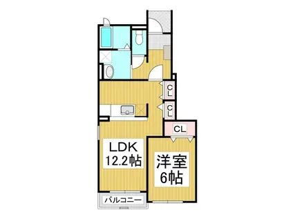 サニーミルズ・I(1LDK/1階)の間取り写真