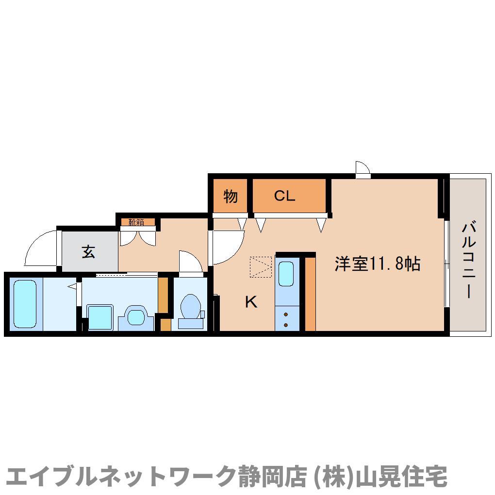 オリーブ巴町(ワンルーム/1階)の間取り写真