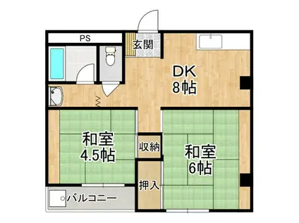 平井ハイム(2DK/2階)の間取り写真