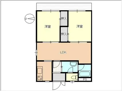 コットン クラブIV(2LDK/3階)の間取り写真