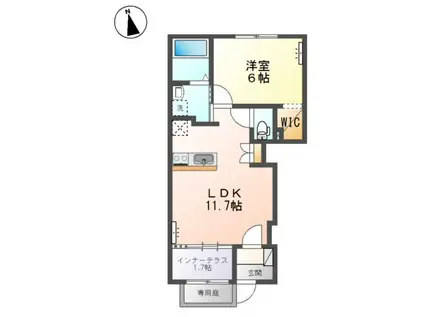 亀川アパート(1LDK/1階)の間取り写真