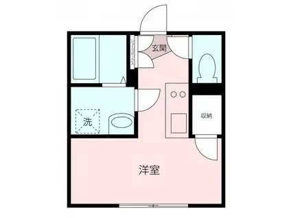メープルリーフ(ワンルーム/1階)の間取り写真