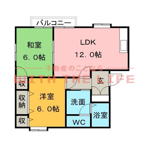 フレグランス大善寺(2LDK/1階)の間取り写真