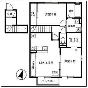 ハウスさわ(2LDK/2階)の間取り写真