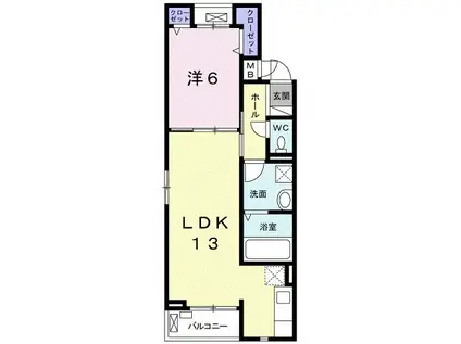 フェリステージ I(1LDK/2階)の間取り写真