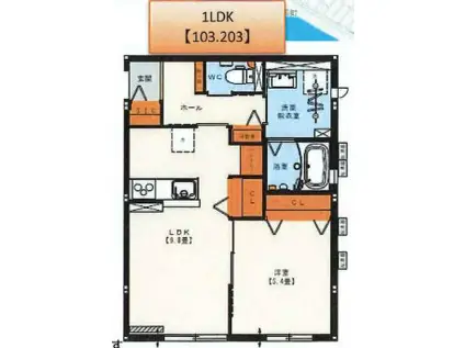 グランベルク(1LDK/1階)の間取り写真