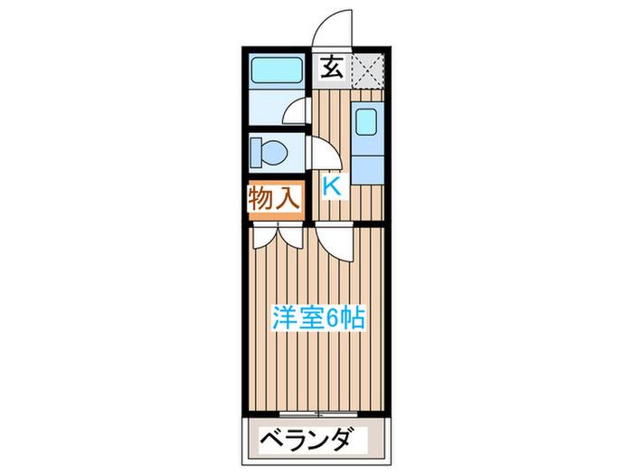 ピュアII(1K/2階)の間取り写真
