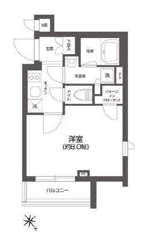 GRAN PASEO 四谷若葉(1K/4階)の間取り写真