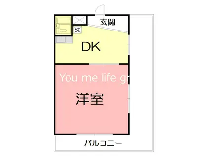 コリーヌマンション(1DK/4階)の間取り写真