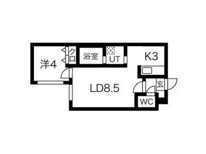 LUMIC本郷通(1LDK/2階)の間取り写真