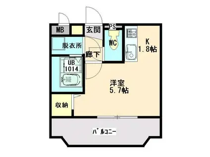ユーミープライムマンション(1K/2階)の間取り写真
