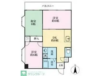 サンモール武蔵野(3DK/3階)の間取り写真