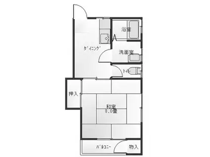 コーポアクエリアス(1DK/2階)の間取り写真