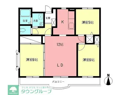 ボヌール・アイ(3LDK/2階)の間取り写真