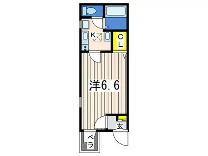 リーヴェルポート金沢文庫II(1K/1階)の間取り写真
