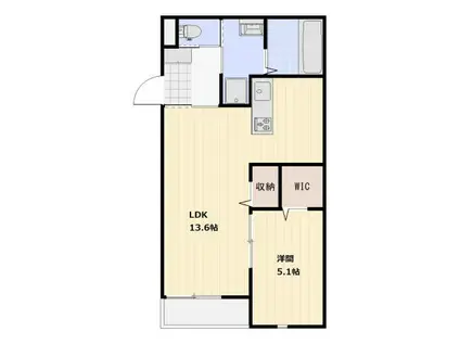 グランデール(1LDK/1階)の間取り写真