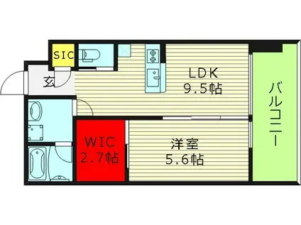 ベネチア天満橋(1LDK/5階)の間取り写真