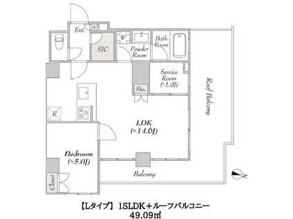 ルミ―ク千歳船橋(1LDK/3階)の間取り写真