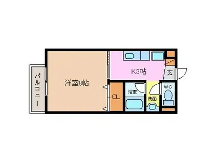 SURPLUS ONE後藤(1K/1階)の間取り写真