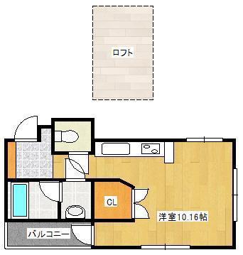 山口マンション(ワンルーム/3階)の間取り写真