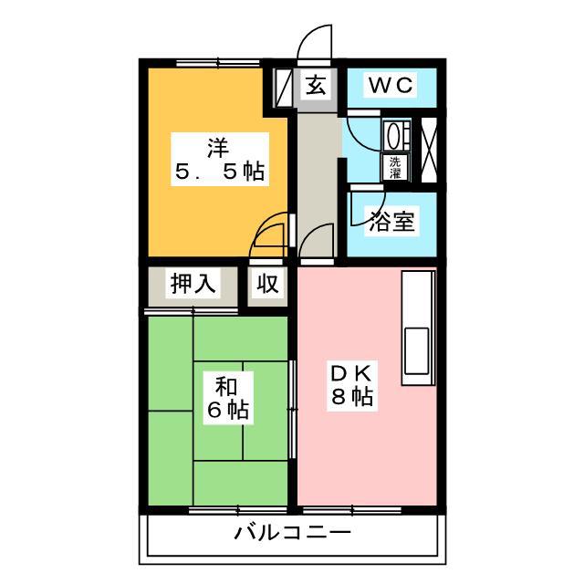 エムブレイス(2DK/2階)の間取り写真