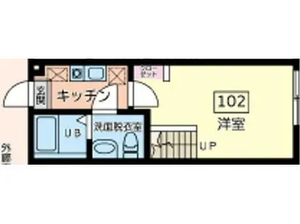 リーフィア(1K/1階)の間取り写真