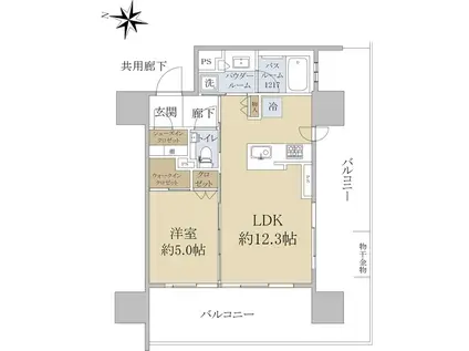 シティタワー札幌ザ・レジデンス(1LDK/10階)の間取り写真